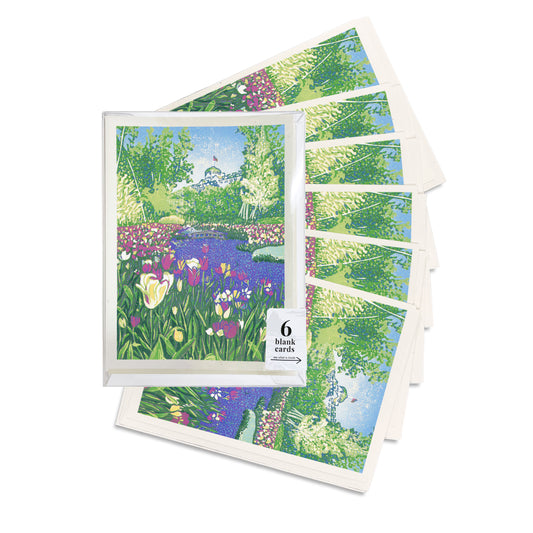 Set of six Grand Hotel "Secret Garden River" Blank Greeting Cards by Natalia Wohletz of Peninsula Prints.