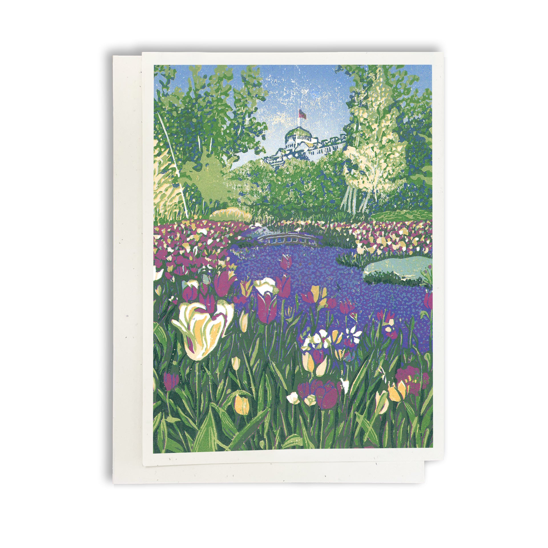 Grand Hotel Secret Garden River Blank Greeting Card by Natalia Wohletz of Peninsula Prints.