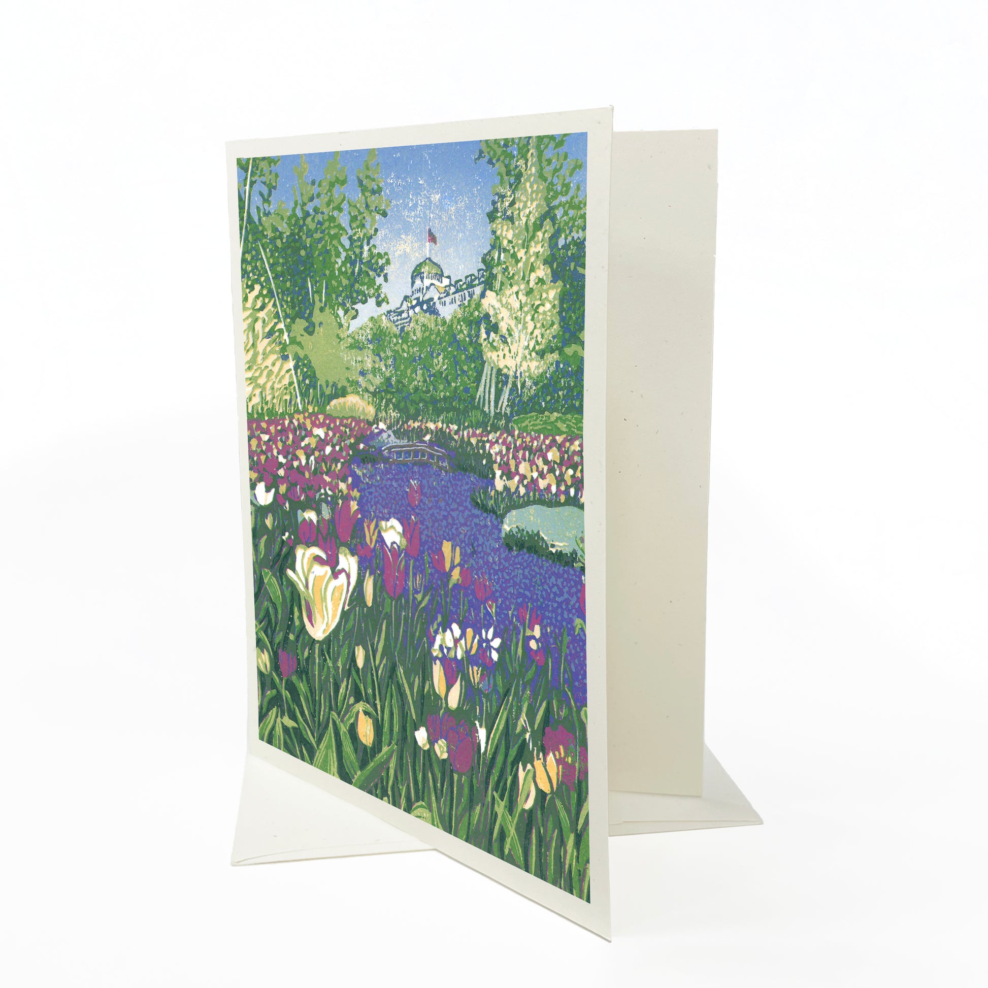 Grand Hotel Secret Garden River Blank Greeting Card by Natalia Wohletz of Peninsula Prints.