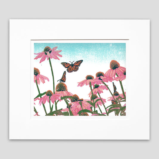 Coneflower Patch Original Block Print