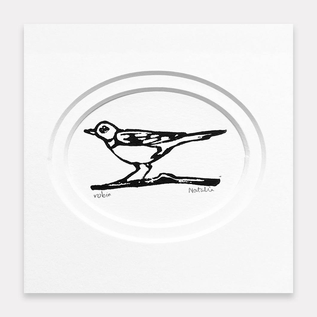 Mini Robin Original Block Print