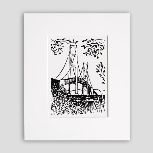Mighty Mac Shore View Original Block Print