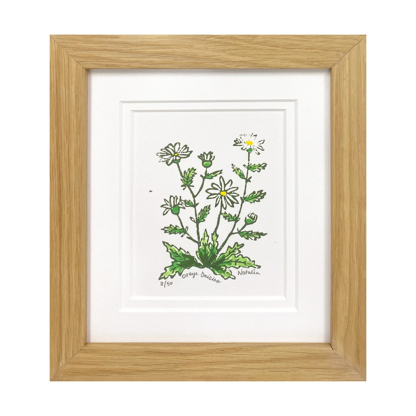 Oxeye Daisies Wildflower Original Block PrintOxeye Daisies Wildflower Original Block Print by Natalia Wohletz.