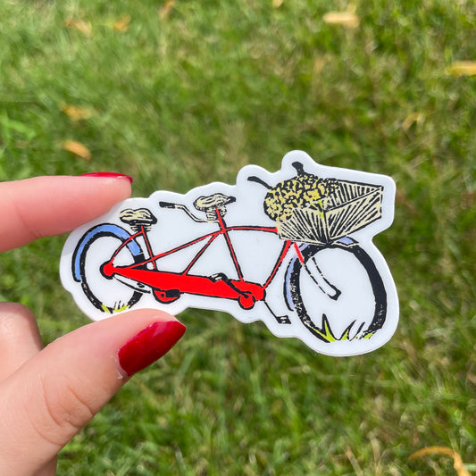 Red Tandem Vinyl Sticker