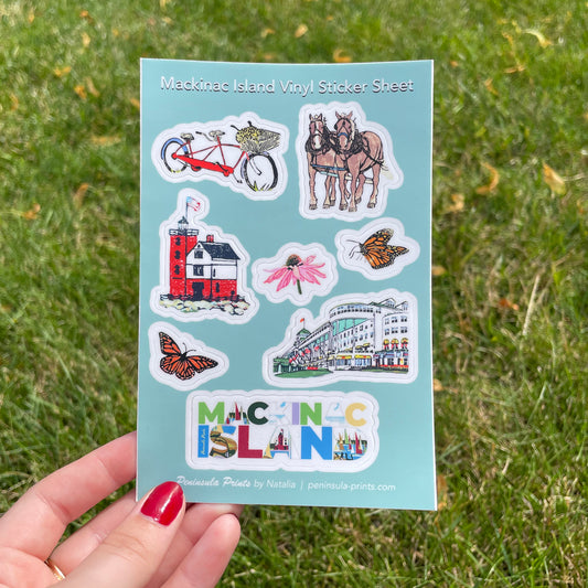 Mackinac Island Collection Vinyl Sticker Sheet