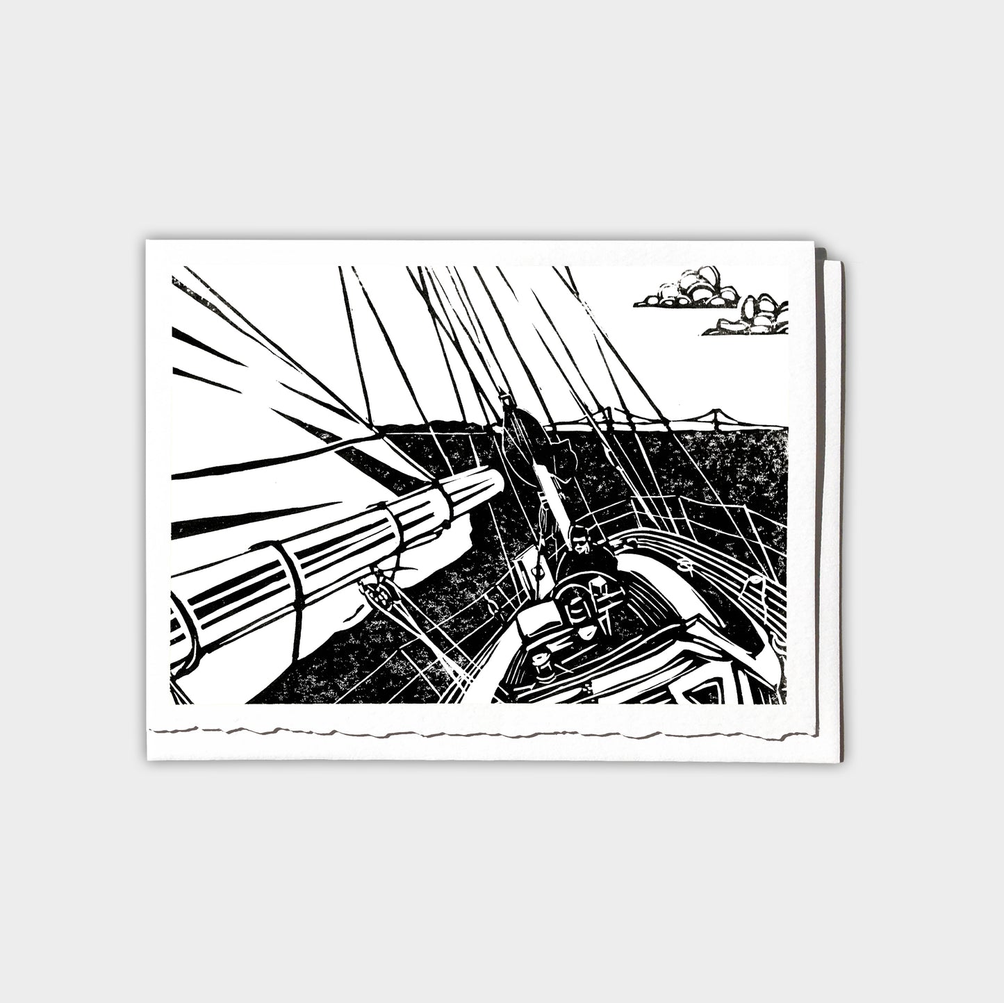 30 Degrees sailing greeting card by Natalia Wohletz, Peninsula Prints.