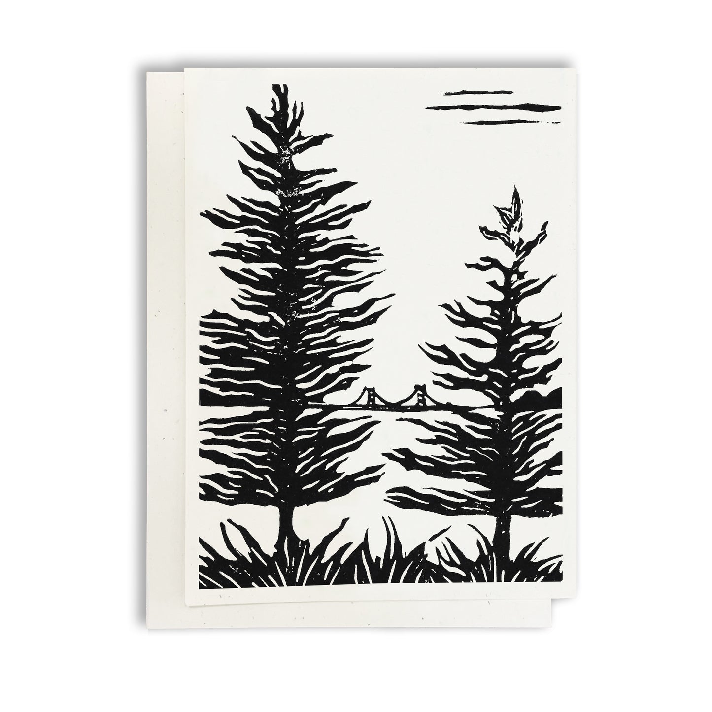 A casually elegant card featuring Mackinac Island art by Natalia Wohletz titled Beach Lookout.