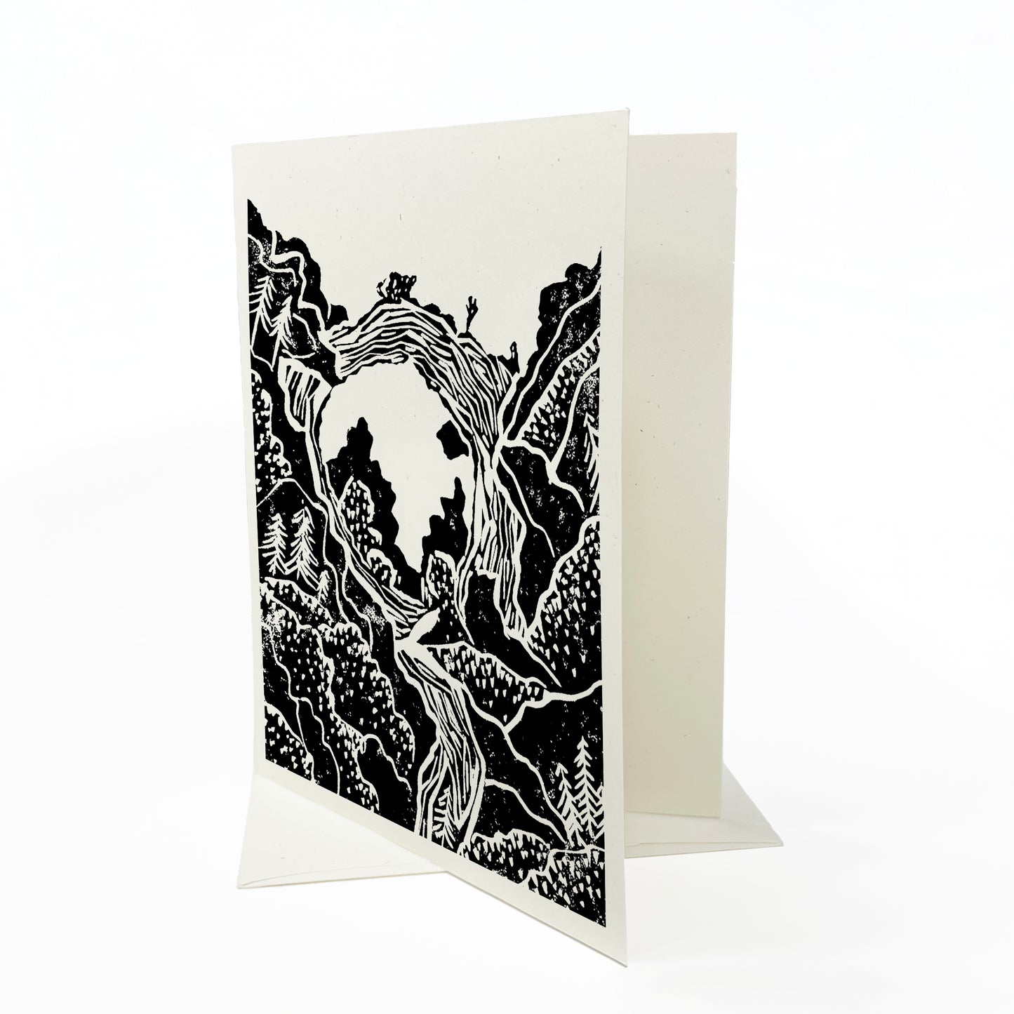 A casually elegant card featuring Mackinac Island art by Natalia Wohletz titled Below the Arch.