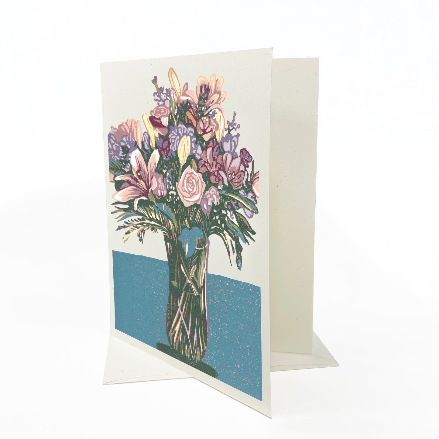 A casually elegant card featuring floral art by Natalia Wohletz of Peninsula Prints titled Bouquet.