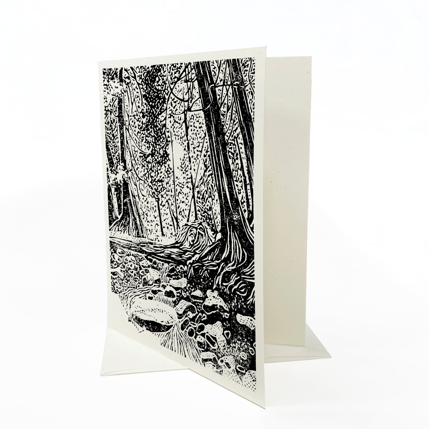 A casually elegant card featuring Mackinac Island art by Natalia Wohletz titled Brown's Brook.