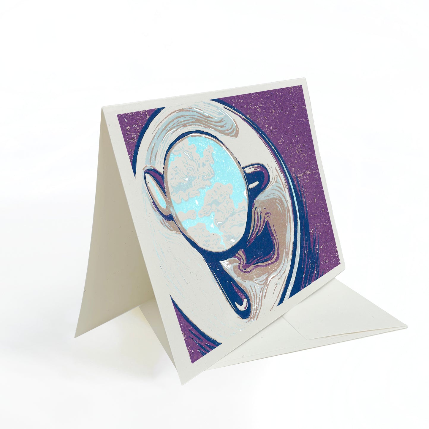 A casually elegant card featuring coffee shop inspired art by Natalia Wohletz titled Clouds in My Coffee.