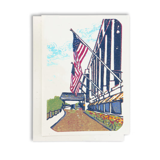 A casually elegant card featuring Grand Hotel art by Natalia Wohletz of Peninsula Prints titled Grand Flags.