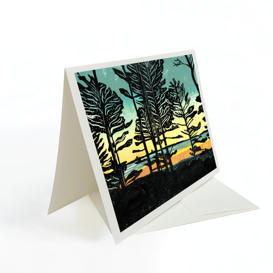 Home Greeting Card - A casually elegant card featuring Mackinac Island art by printmaker Natalia Wohletz of Peninsula Prints.
