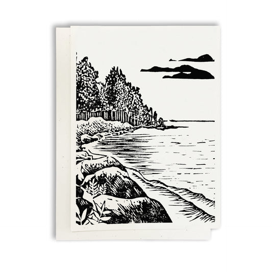 A casually elegant card featuring Michigan landscapes art by Natalia Wohletz titled Peninsula.