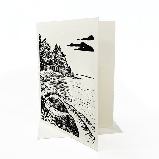 A casually elegant card featuring Michigan landscapes art by Natalia Wohletz titled Peninsula.