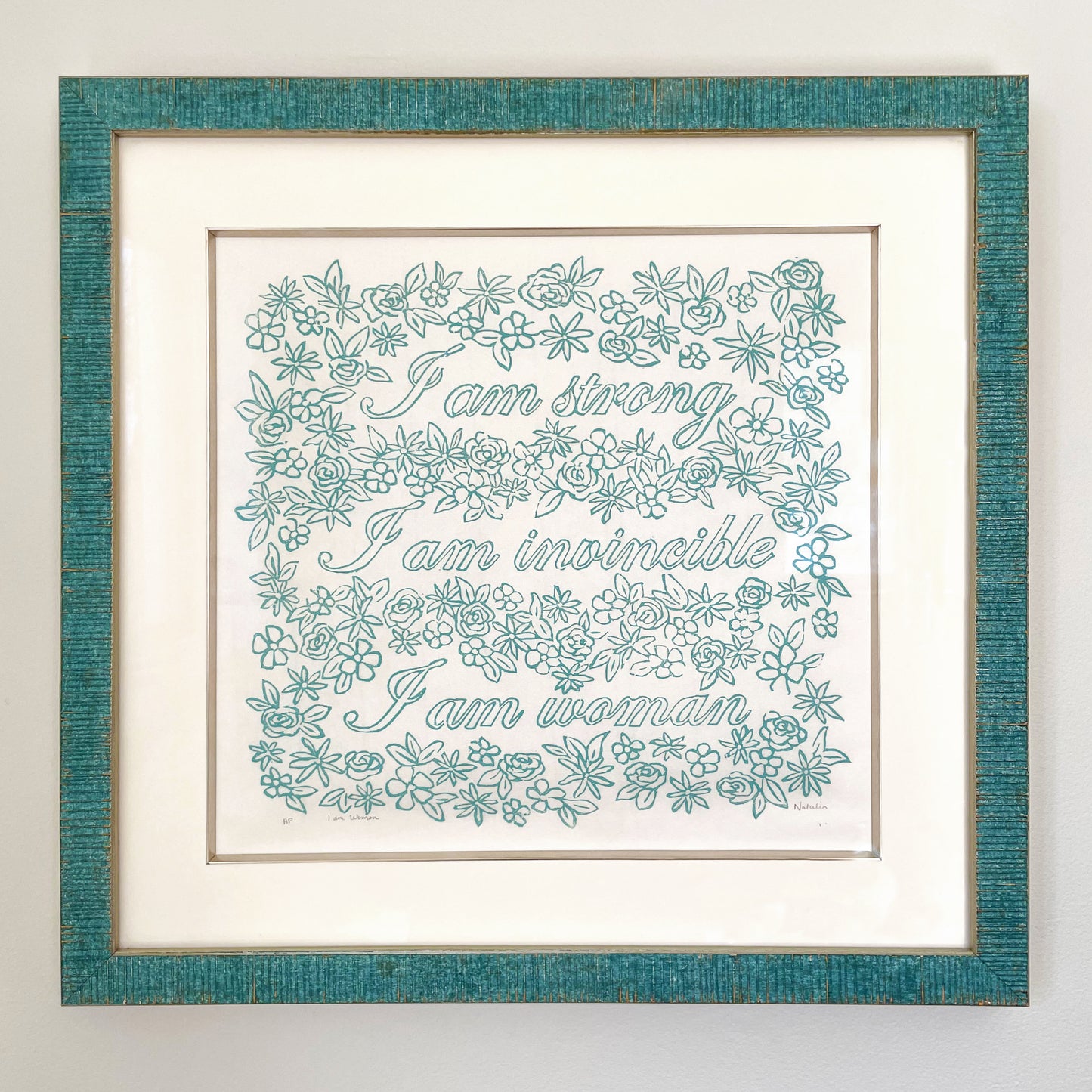 I am Woman Original Block Print