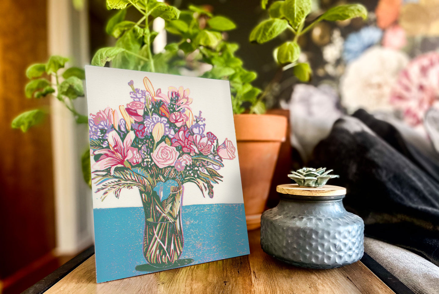 Contemporary floral art by Natalia Wohletz of Peninsula Prints titled Bouquet.