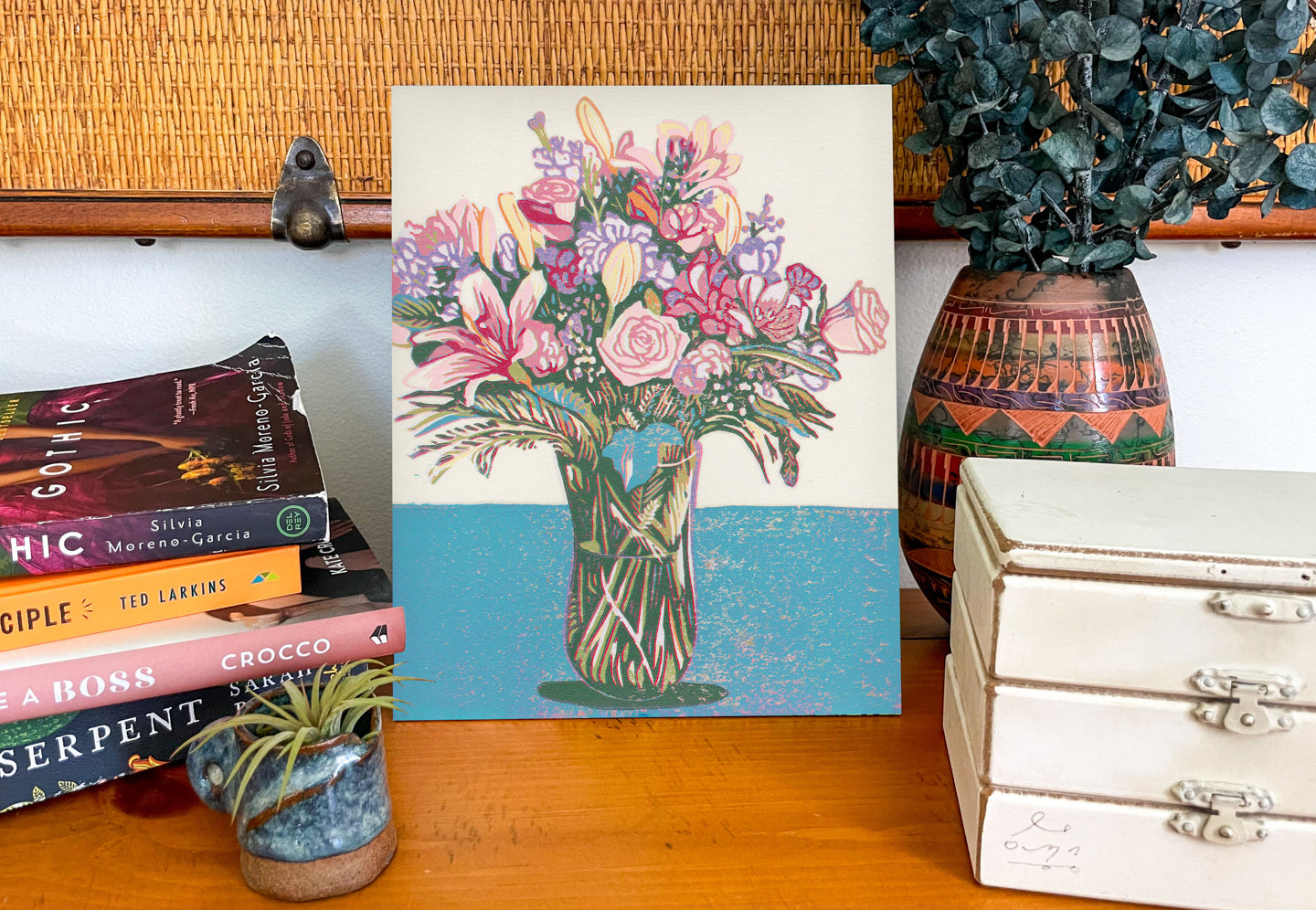 Contemporary floral art by Natalia Wohletz of Peninsula Prints titled Bouquet.