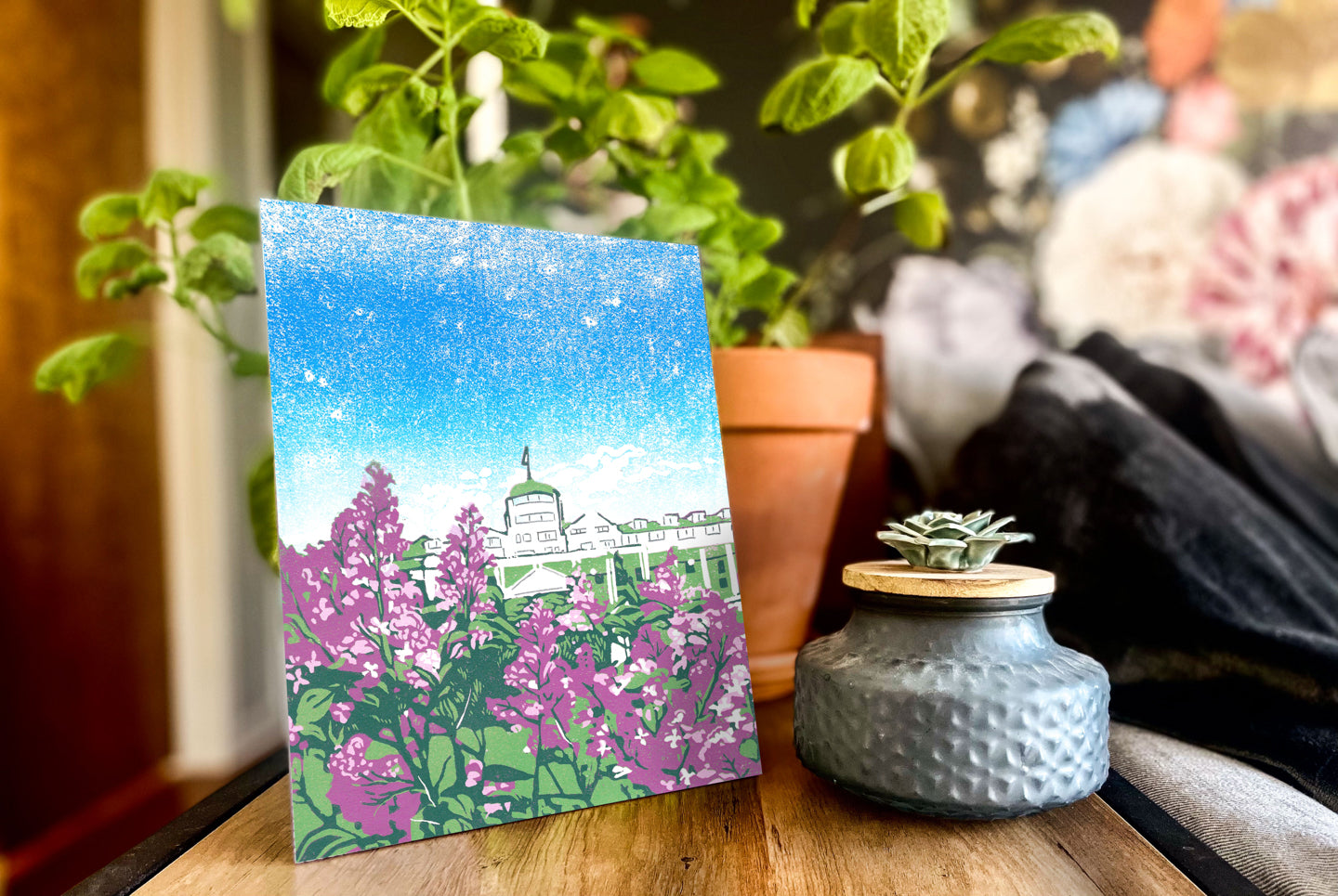 Mackinac Island art by Natalia Wohletz of Peninsula Prints titled June at the Grand.