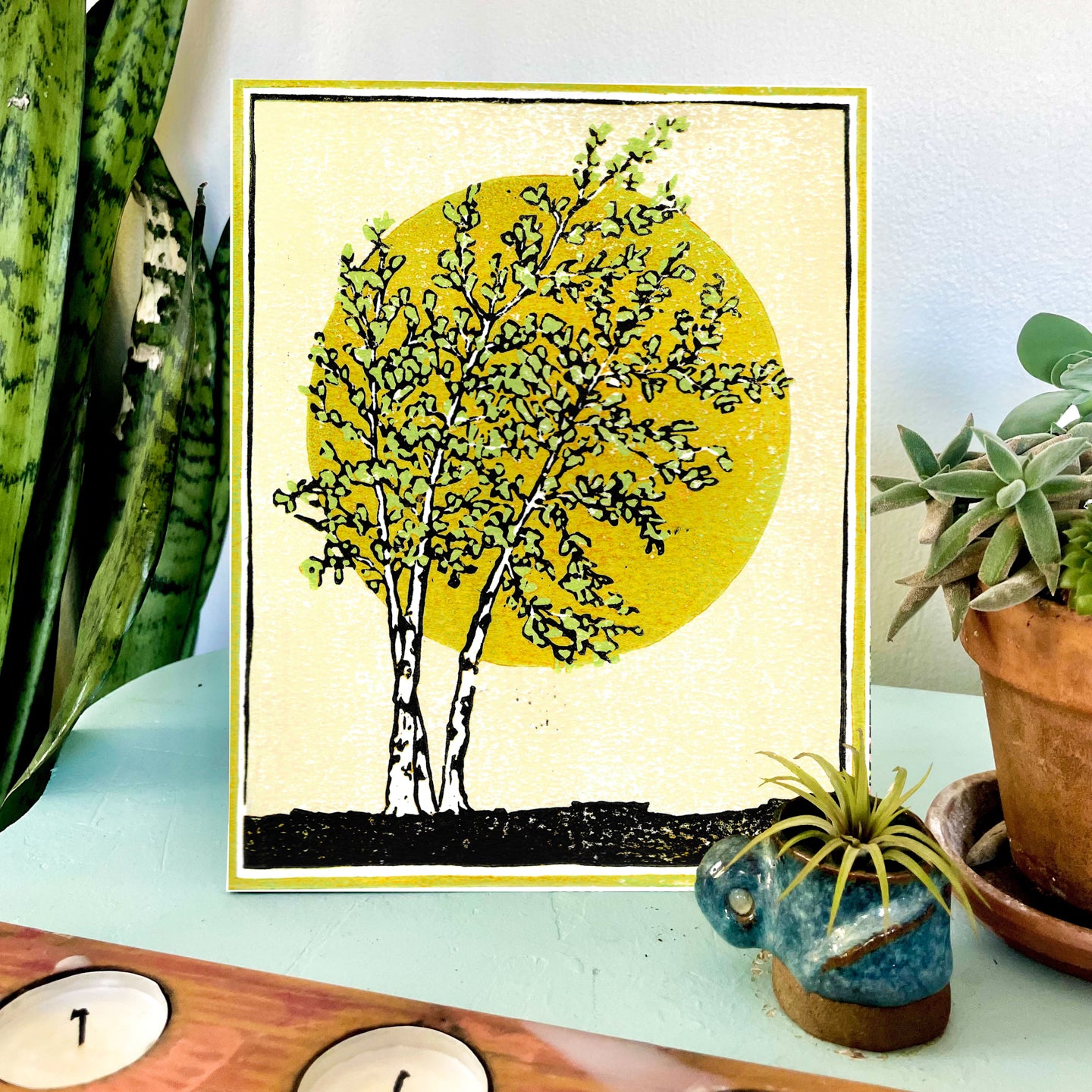 Radiant Birches Giclée Fine Art Print by printmaker Natalia Wohletz of Peninsula Prints.