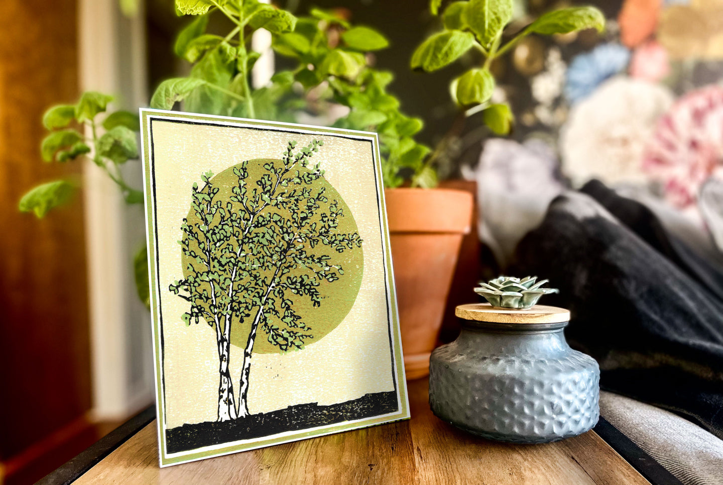 Radiant Birches Giclée Fine Art Print by printmaker Natalia Wohletz of Peninsula Prints.