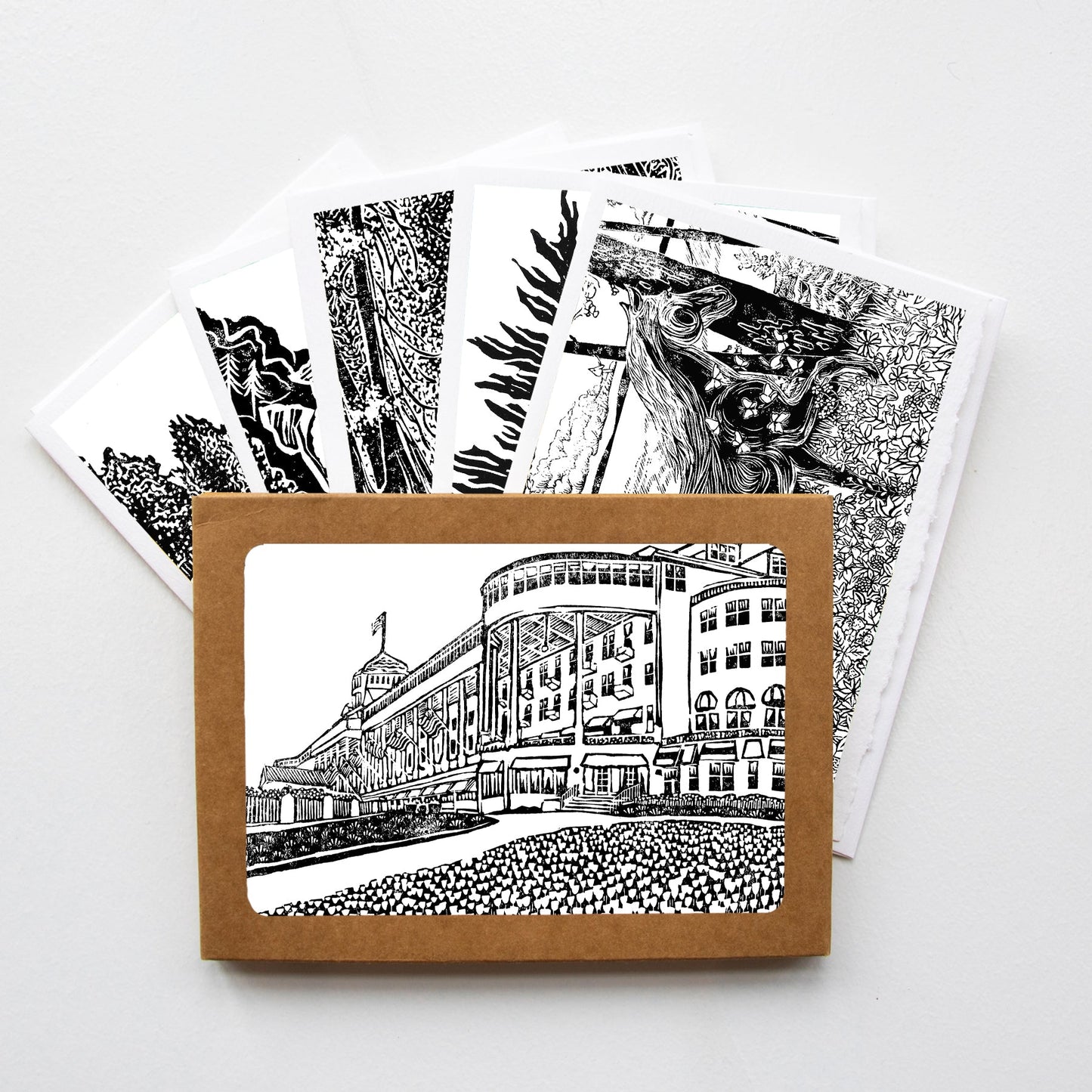 A casually elegant cards featuring Mackinac Island art by Natalia Wohletz.