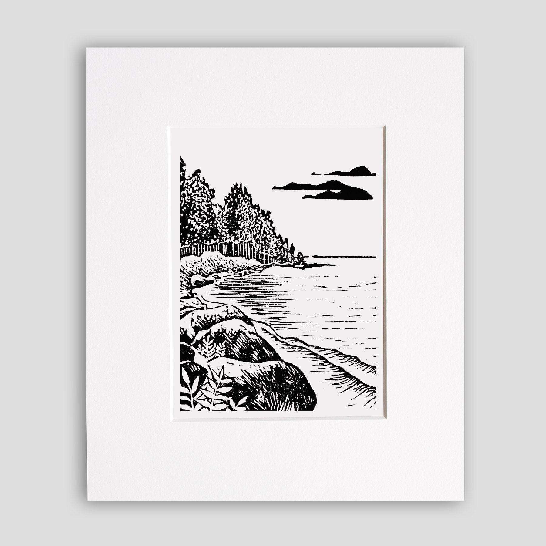 Lakeside living art by Michigan printmaker Natalia Wohletz of Peninsula Prints in Milford & Mackinac Island, titled Peninsula.