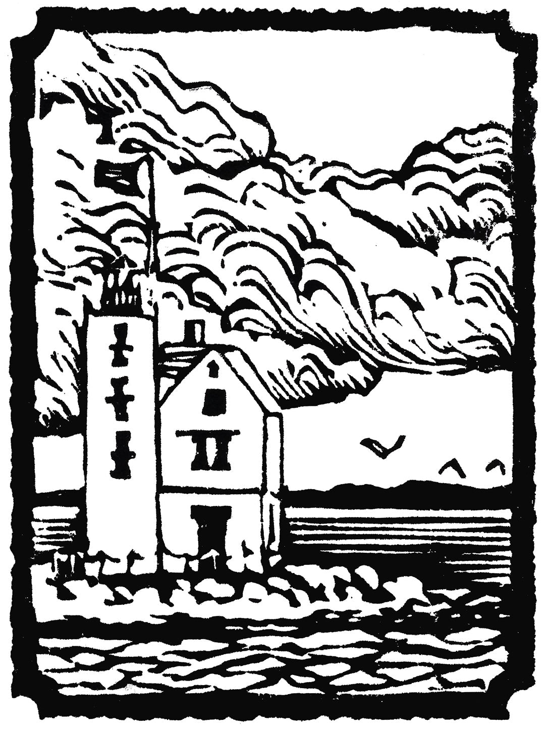 Mini Round Island Original Block Print by Natalia Wohletz of Peninsula Prints.