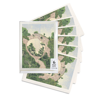 Arch Rock from Below #2 Blank Greeting Cards - A boxed set of six casually elegant cards featuring Mackinac Island art by printmaker Natalia Wohletz of Peninsula Prints.
