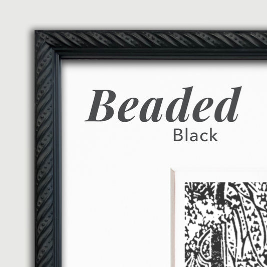Black picture frame option with a wavy texture and small beads.