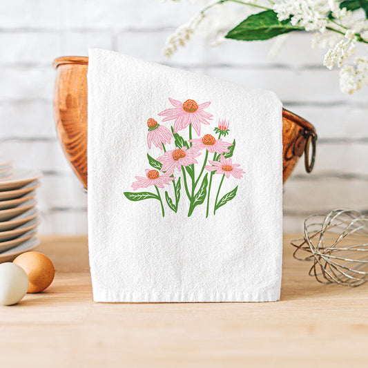 Flour Sack Kitchen Towel - Echinacea