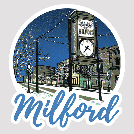 Milford Lights Vinyl Sticker