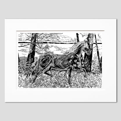 Morning Frolic Original Block Print