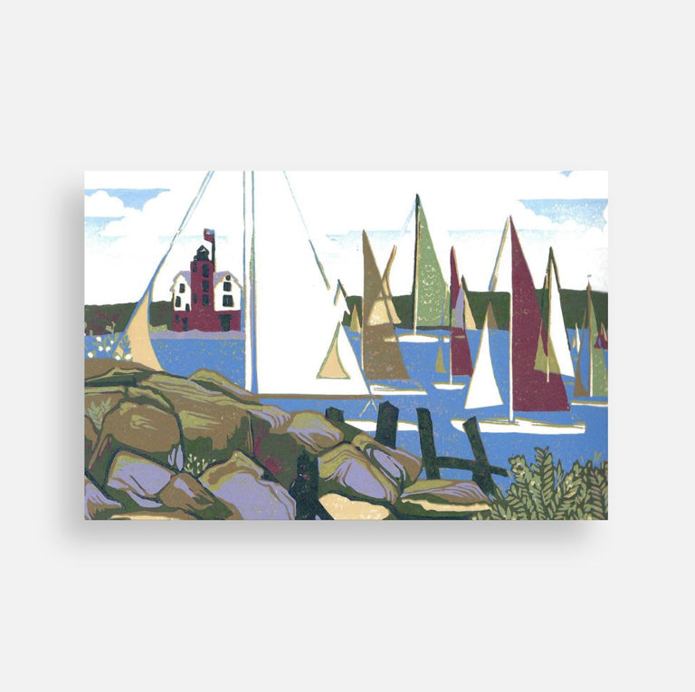 Mackinac Island Postcards of the sailboat races.