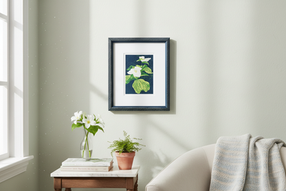 Framed Trillium Print Lifestyle Image