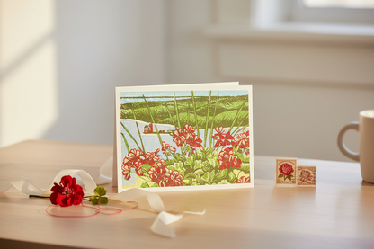 Grand Geranium Card Clean Version