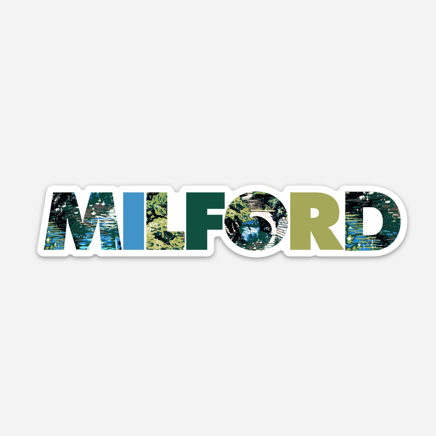 Milford Huron River Bridge Vinyl Sticker