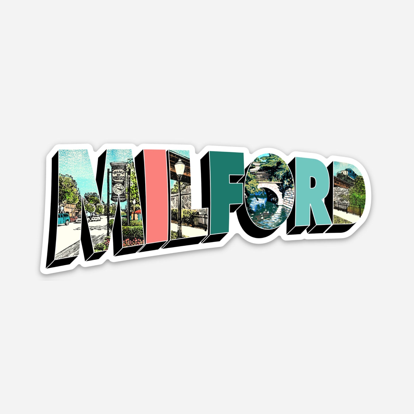 Milford Village Vinyl Sticker
