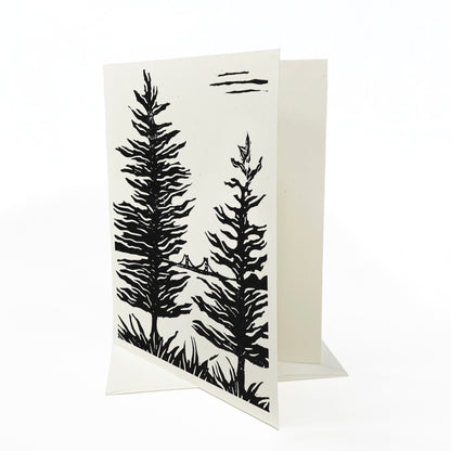 A casually elegant card featuring Mackinac Island art by Natalia Wohletz titled Beach Lookout.