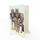 A casually elegant card featuring horse art by Natalia Wohletz titled Dray Team on the Dock.