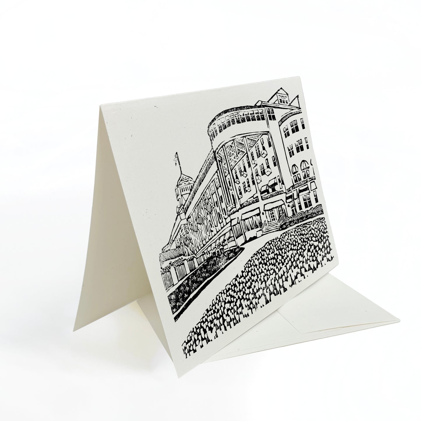 A casually elegant card featuring Mackinac Island art by Natalia Wohletz titled Grand Hotel.