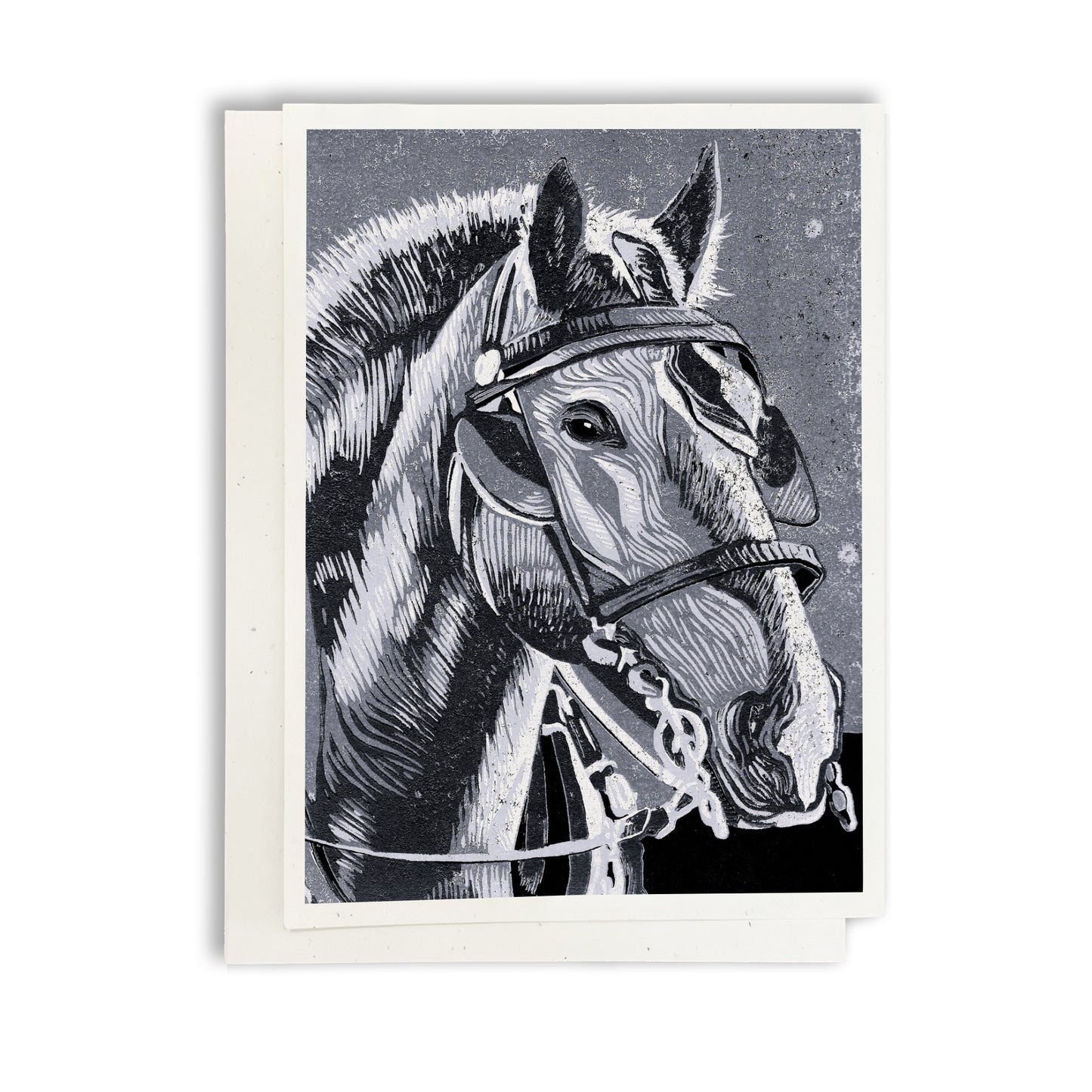 Horse in Monochrome greeting card by Natalia Wohletz, Peninsula Prints.