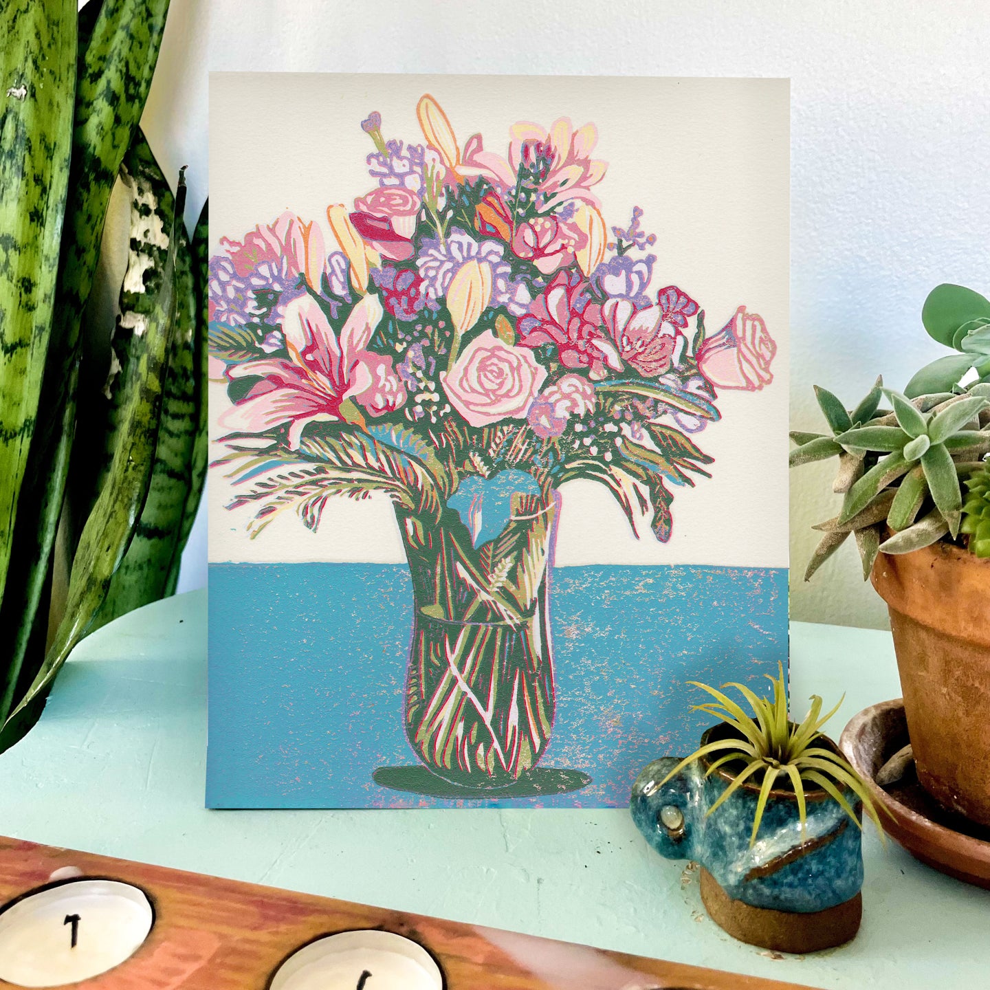Contemporary floral art by Natalia Wohletz of Peninsula Prints titled Bouquet.
