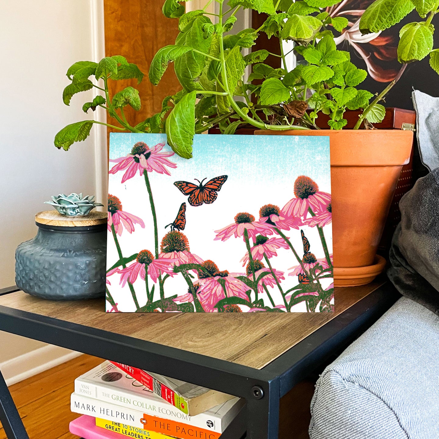 Contemporary floral art by Natalia Wohletz of Peninsula Prints titled Coneflower Patch.