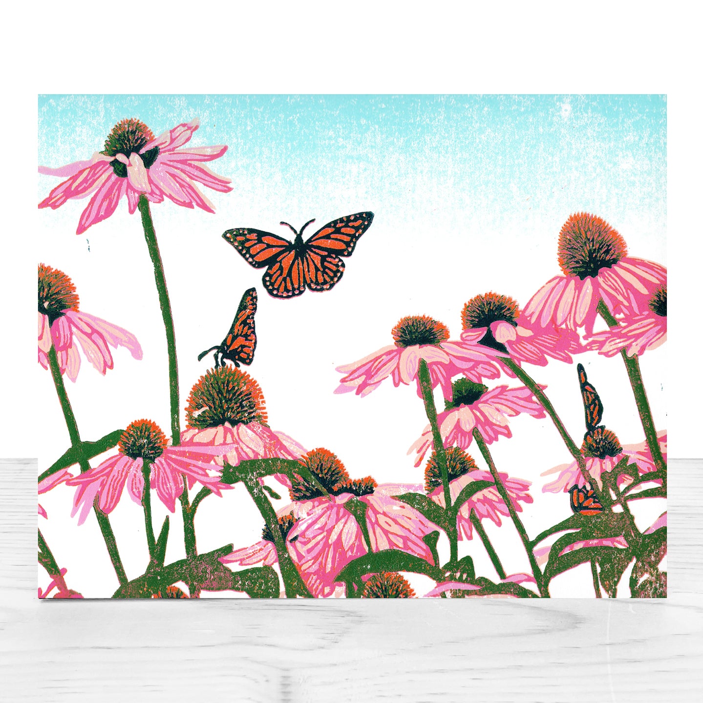 Contemporary floral art by Natalia Wohletz of Peninsula Prints titled Coneflower Patch.