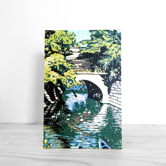 Michigan landscapes art by Natalia Wohletz of Peninsula Prints titled Huron River Bridge.