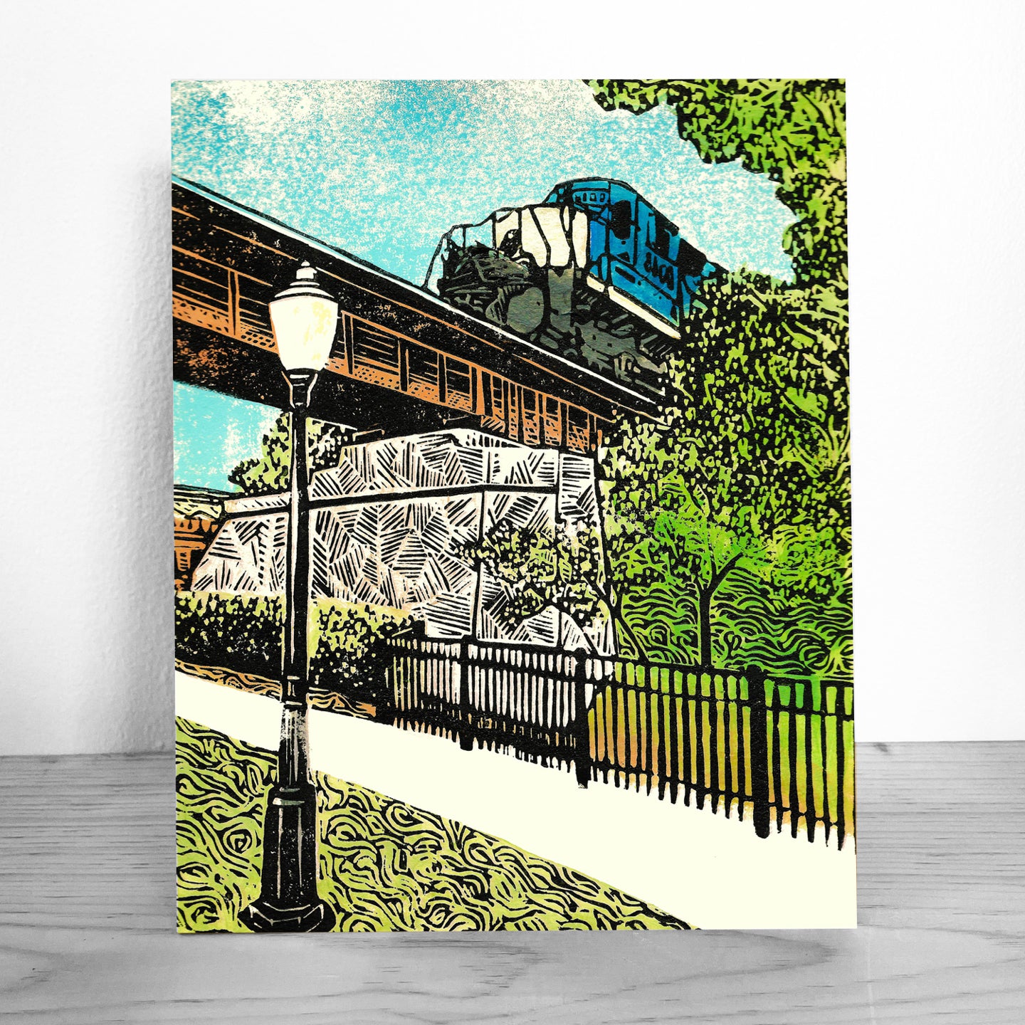 Milford Train Giclée Fine Art Print by Natalia Wohletz of Peninsula Prints.