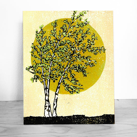 Radiant Birches Giclée Fine Art Print by printmaker Natalia Wohletz of Peninsula Prints.