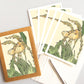 A casually elegant card set featuring Michigan wildflowers art by Natalia Wohletz titled Lady's Slipper Pair #2.