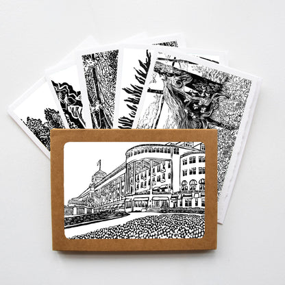 A casually elegant cards featuring Mackinac Island art by Natalia Wohletz.